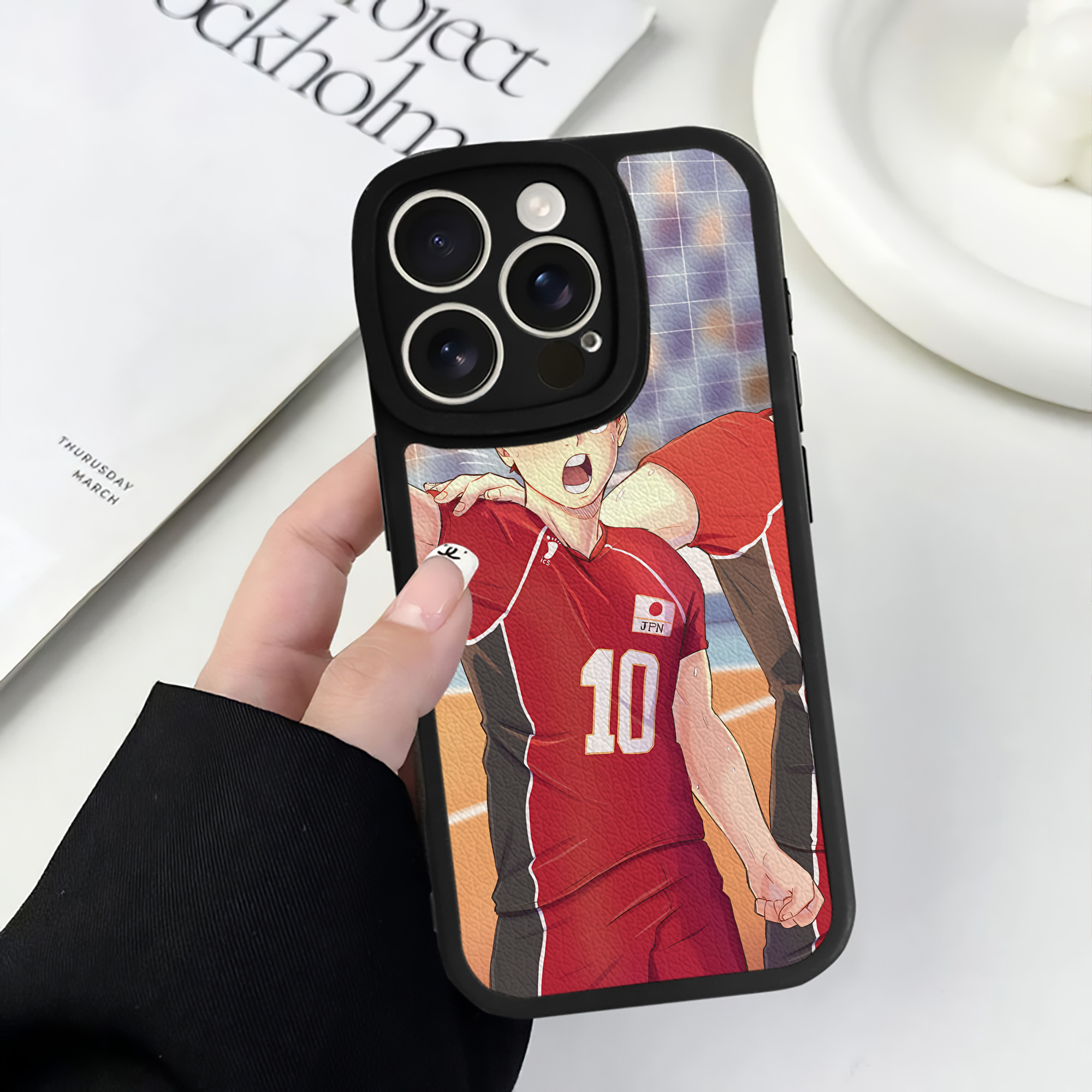 （画像用） ハイキュー!! Haikyu!! 【iPhone 16シリーズ対応】シリコンスマホケース（レザー調） 材質：シリコン